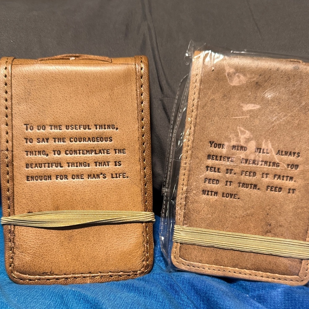 Elegant Brown Leather Quote notepad
